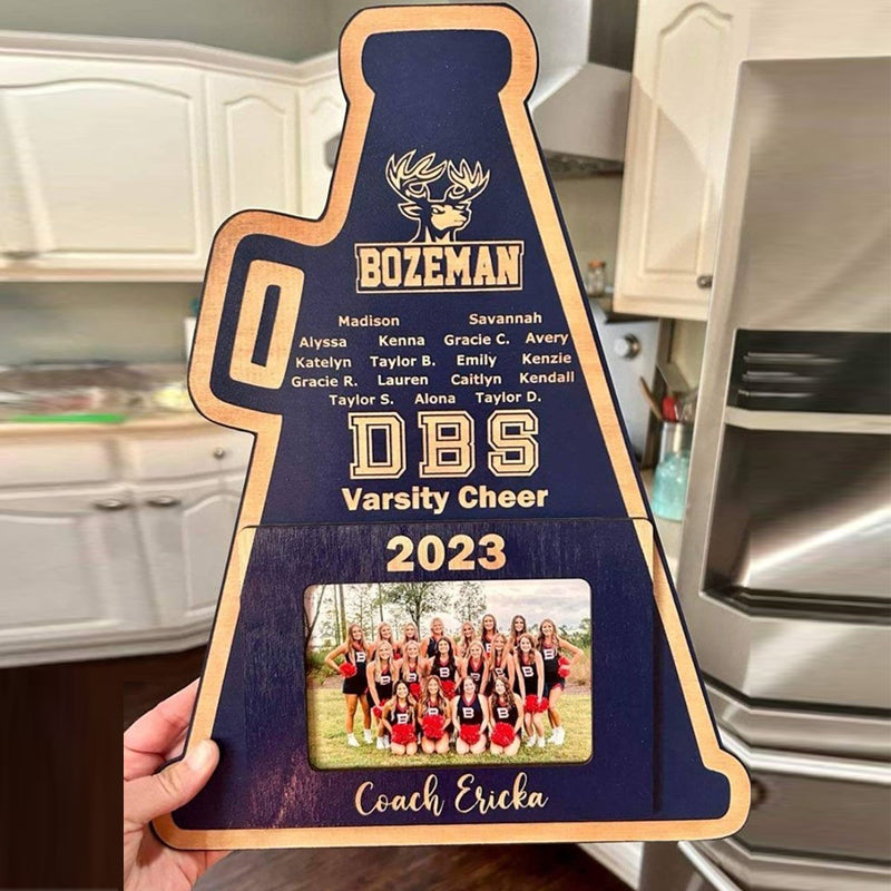 CHEERLEADING COACH GIFT + Personalized Cheerleader Coach Plaque Photo Frame
