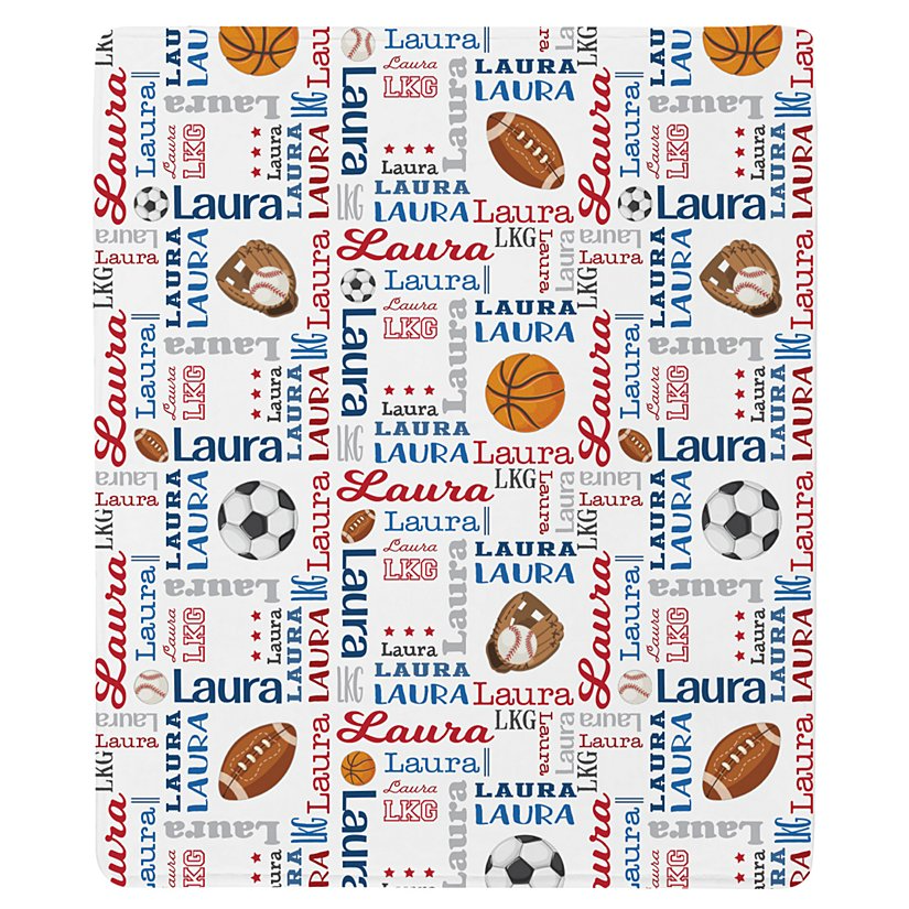 Athletic-Themed Personalized Blanket