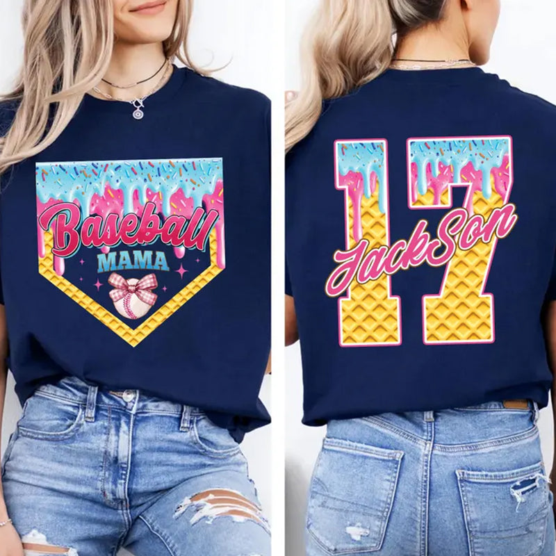 Custom Baseball Drip Mama Shirt, Team Mom T Shirt