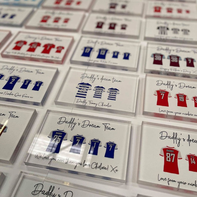 Personalised Football Shirt Acrylic Block Football Gift