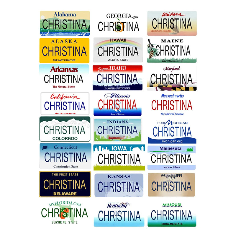 Personalized State Mini License Plate, Kids Vanity Plate
