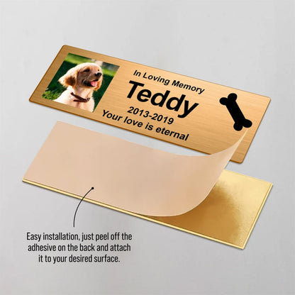 Custom Pet Memorial Urn Adhesive Nameplate