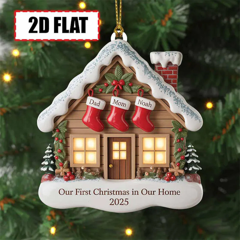 Personalized Our First Christmas in Our Home Ornament 2025 Custom Family