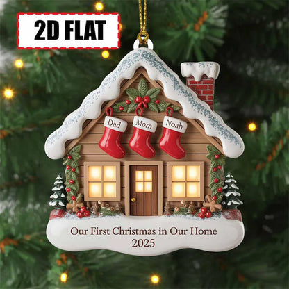 Personalized Our First Christmas in Our Home Ornament 2025 Custom Family