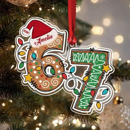 Custom Six Seven Ornament, Teen Slang Ornament, Funny Teenager Ornament