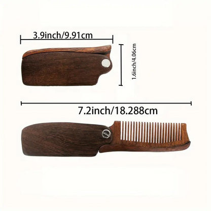 Customized Carved Beard Comb, Personalized Wooden Comb