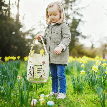 Personalized Easter Bunny Carrot Eggs Large Capacity Basket