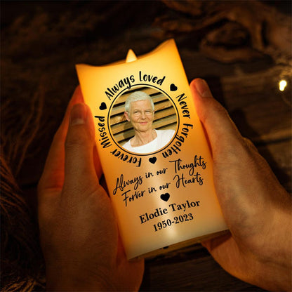Personalized Photo LED Candle, Custom Photo Sympathy Candle