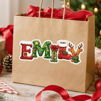 Personalized Christmas Name Stickers for Gift Wrapping – Custom Santa Labels,