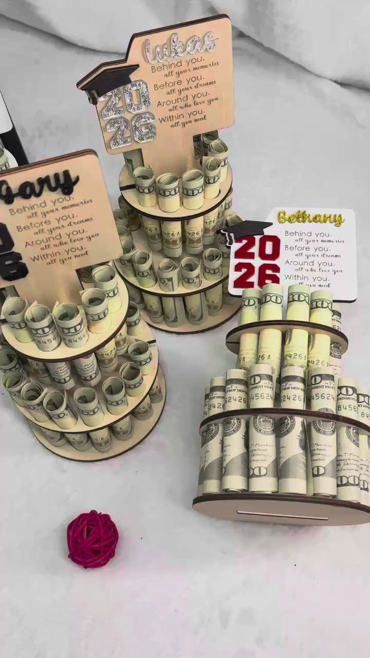 Personalized graduation money holder , graduation money tree gifts for her