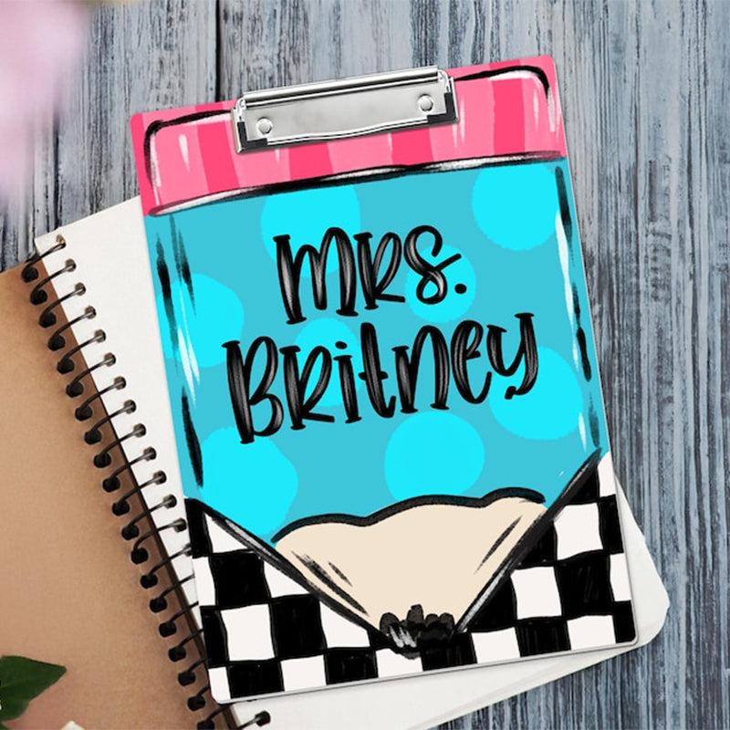 Personalized Teacher Clipboard, Custom Teacher Pencil Clipboard