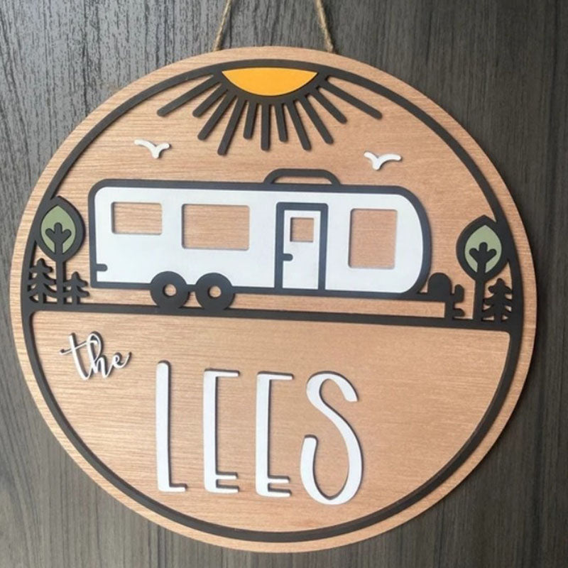 Personalized sign, happy camper sign, camper sign