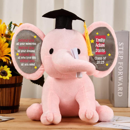 Personalized Graduation Elephant,Graduation Elephant Stuffed Anima,University Class of 2025 Gift