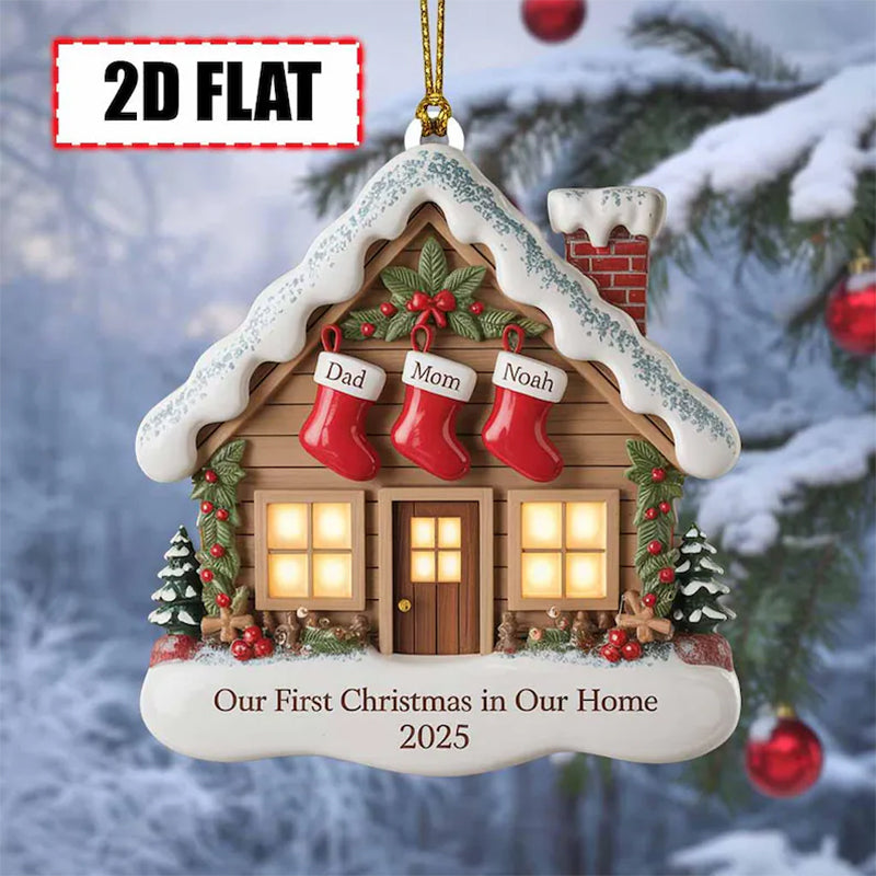 Personalized Our First Christmas in Our Home Ornament 2025 Custom Family