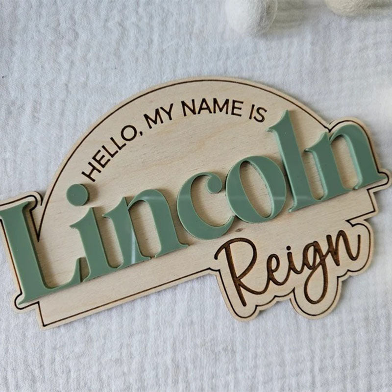 Name Sign For Baby Personalized Newborn Birth Announcement Sign Wooden