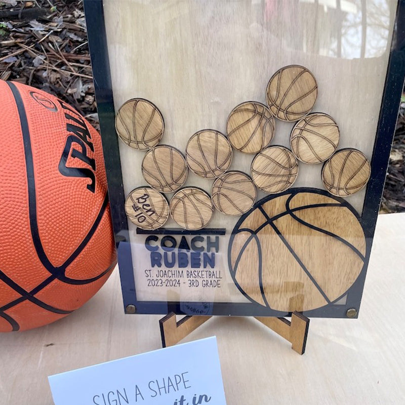 Custom Softball  Baseball  Volleyball Basketball  Soccer Coach Gift Drop Box Plaque