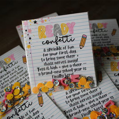 Ready Confetti Back to School Favor – First Day of School Poem Gift