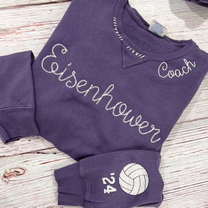 Football Sweatshirt, Sports Mom Sweatshirt, Embroidered Neck Shirt
