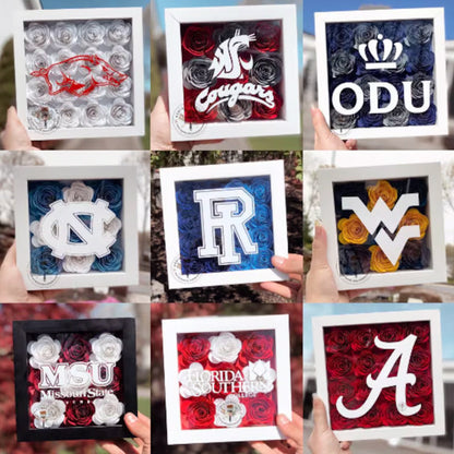 Flower Shadow Box - College Logo Graduation Gifts