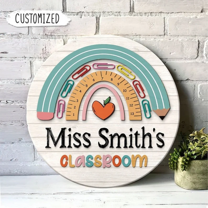 Personalized Teacher Door Sign, Teacher Name Sign