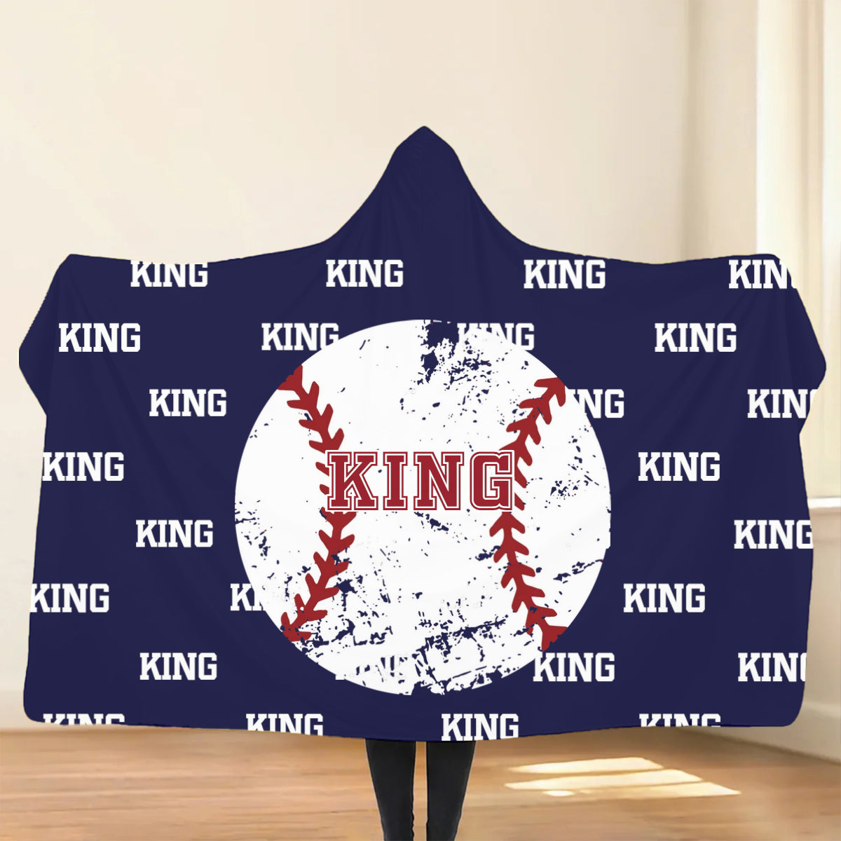 Personalized Baseball Basketball Ball Soft Multicolor Hooded Blanket