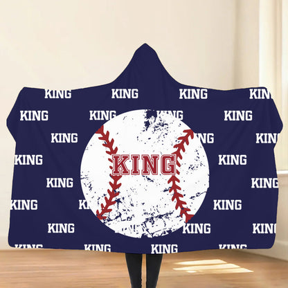 Personalized Baseball Basketball Ball Soft Multicolor Hooded Blanket