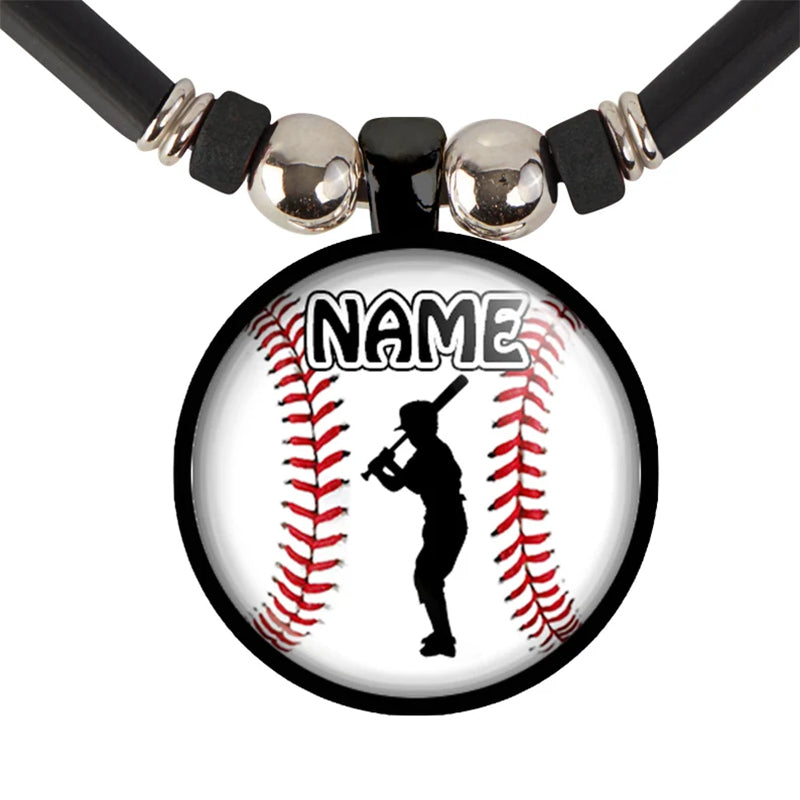 Personalized Boys Baseball Name Necklace Customized Name and Number Pendant Jewelry