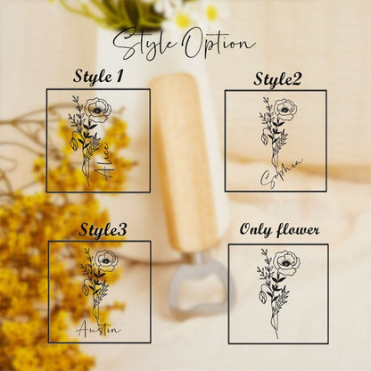 Custom Name Cup With Birth Flower,Birth Month Iced Coffee Cup