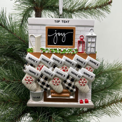 Fireplace Mantel Family Stocking Ornament