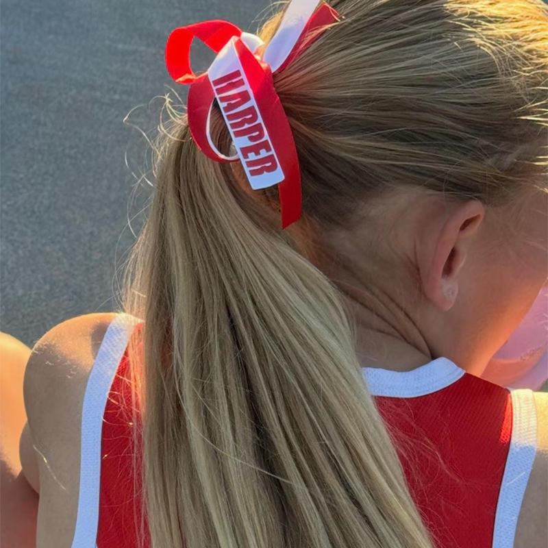 Personalised Team Ribbons with elastic | Custom Name Sports Ribbons