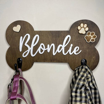 Custom Dog Leash Holder/ Collar holder/Personalized Dog Leash Holder/Dog Leash Hook