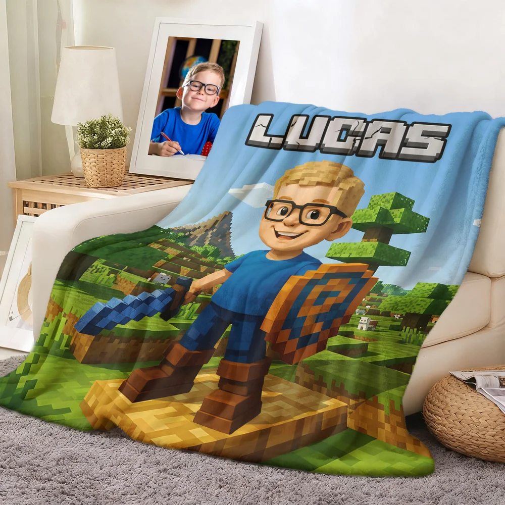 Personalized Cartoon Truck Flannel Throw Blanket