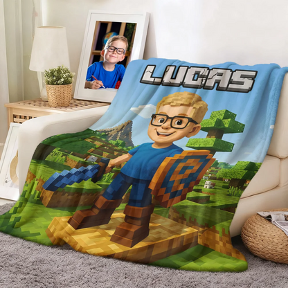 Personalized Cartoon Truck Flannel Throw Blanket