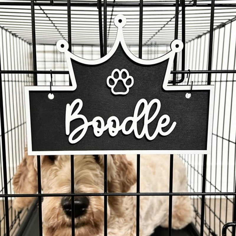 Personalized Crate Sign, Custom Dog Decor