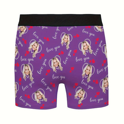 Custom Photo Print Boxer Briefs, High-Elastic Polyester