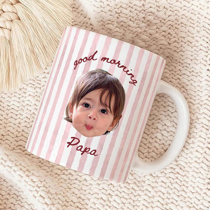 Personalized Baby Face Mug for New dad, Custom Photo Mug, First Fathers Day Gift from Baby