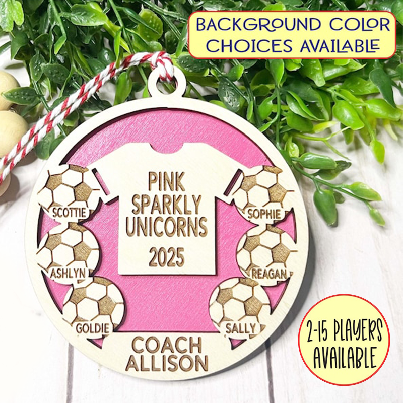 Soccer Team Personalized Ornament, Soccer Player Gift