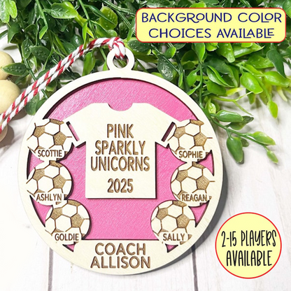 Soccer Team Personalized Ornament, Soccer Player Gift