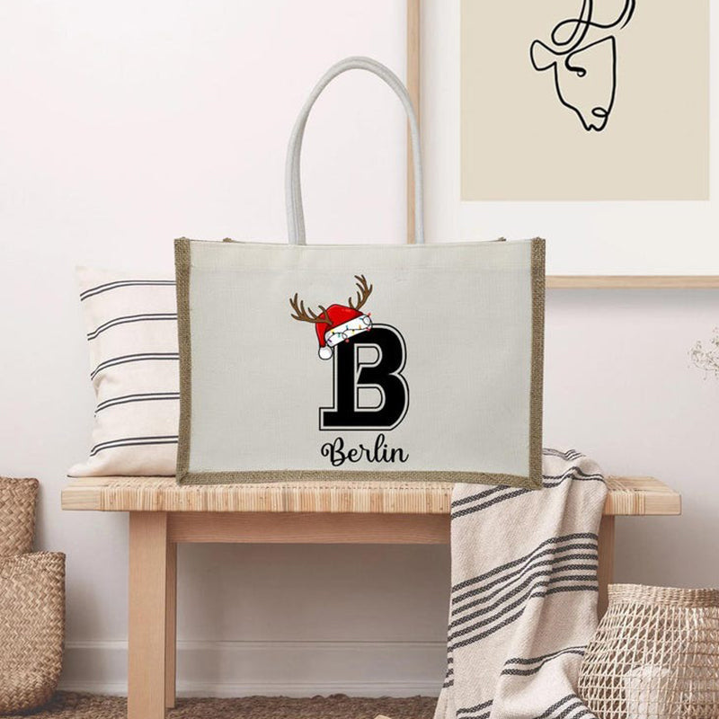 Christmas Custom Letter Bag, Bulk Gifts, Xmas Gifts, Christmas Tote Bag