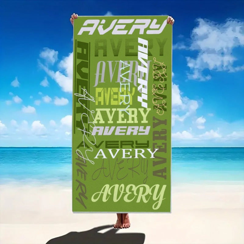 Customizable Beach Towel - Personalized Text Design