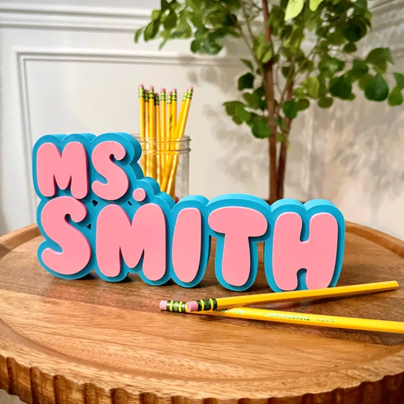 Teacher Desk Nameplate – Custom Name Sign Personalized Classroom Decor