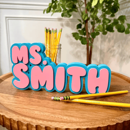 Teacher Desk Nameplate – Custom Name Sign Personalized Classroom Decor