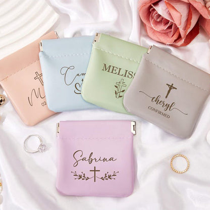 Personalized Leather Rosary Pouch,Perfect 1st Communion and Confirmation Gift