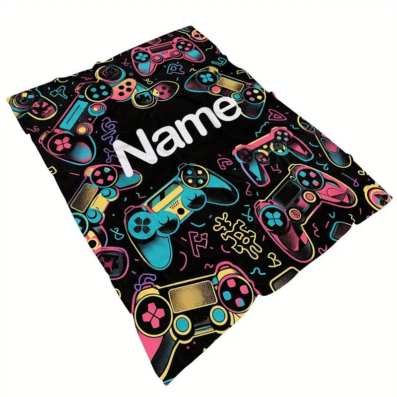 Gamepad Personality Portable Lightweight Flannel Throw Blanket