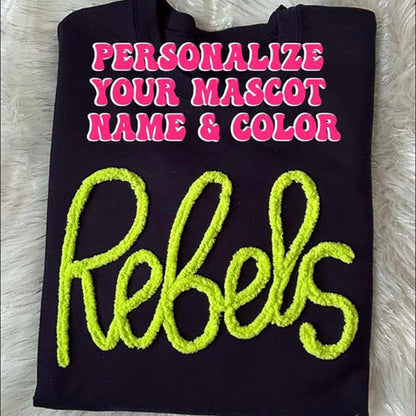 Custom Chenille Sweatshirt, Custom Yarn Sweatshirt