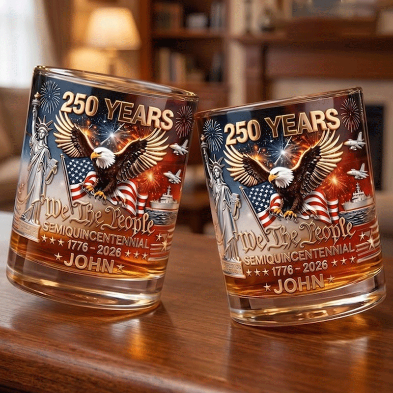 We The People 250 Years - Personalized Whiskey Glass