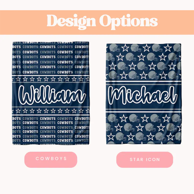 Personalized Dallas Blanket, Custom Football Fan Gift,