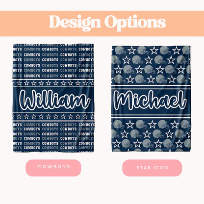 Personalized Dallas Blanket, Custom Football Fan Gift,