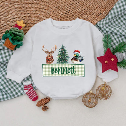 Personalized Christmas Mallard Duck Romper