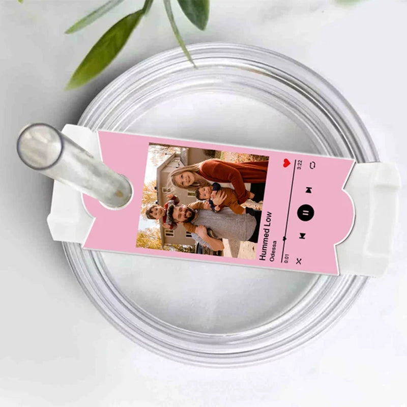 Custom Photo Tumbler Name Plate, Personalized Music Stanley Name Tag with Photo